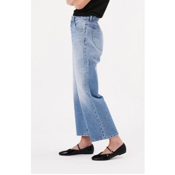 Rollas Womens Classic Flare Crop Sienna High Rise in Light Vintage Blue Size 28 - Picture 5 of 11